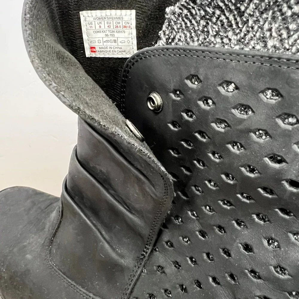 The North Face Ballad Tall Leather Boots Women Size 11 Black Slouchy CDK6 Winter